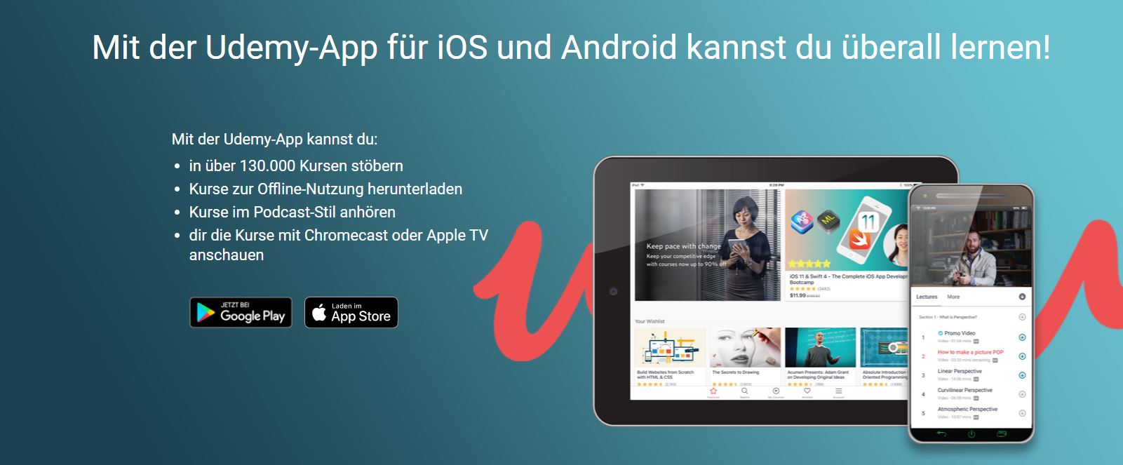 Kostenloser Udemy-App für iOS und Android